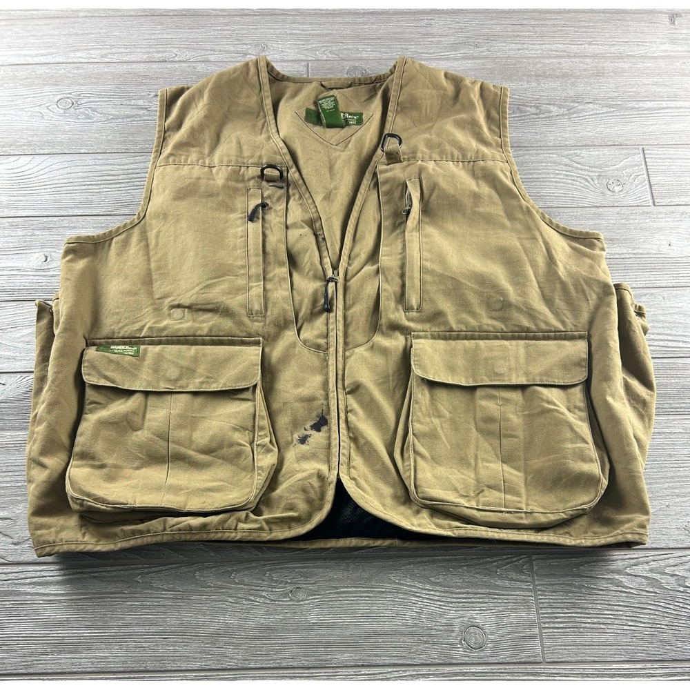 Gander Mountain Guide Series Tan Cargo Utility Fishing Vest Mens XL